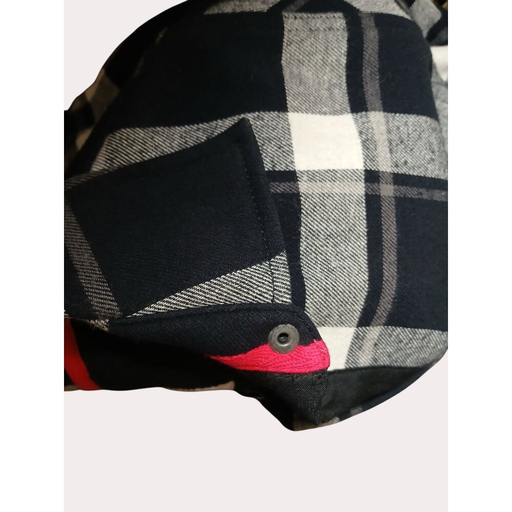 Orvis Womens Plaid Flannel Shirt Jacket Black Gray Snap Button Front S Pockets - Picture 7 of 16